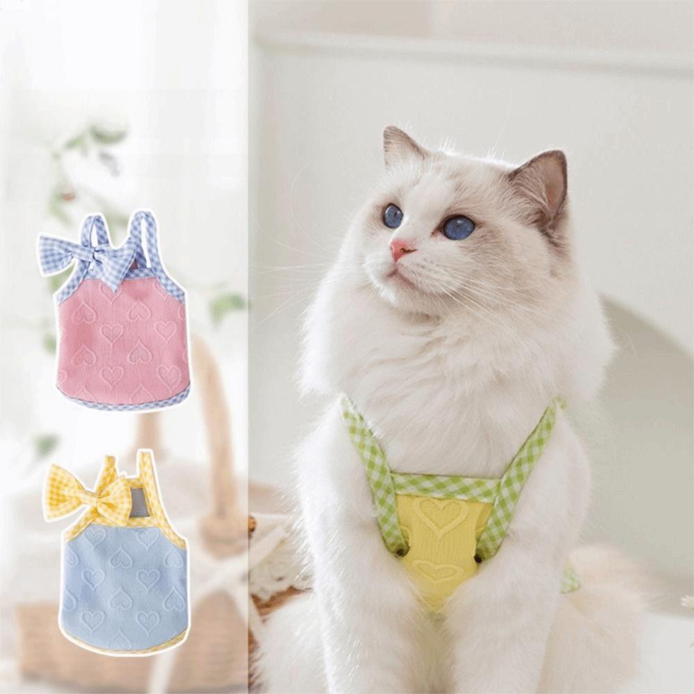 Breathable Summer Puppy Clothes Heart-shaped Print Pet Costume Sweet Cute Dog Vest  Spring Season