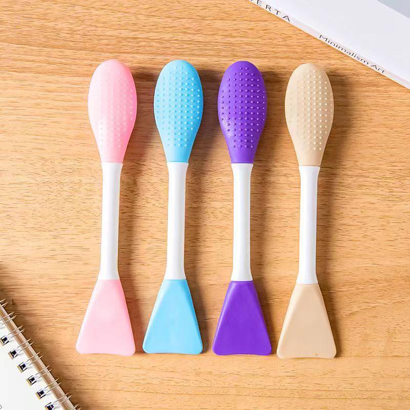 Dual-Head Silicone Facial Brush & Scraper - Deep-Cleaning Mask & Pore Cleanser