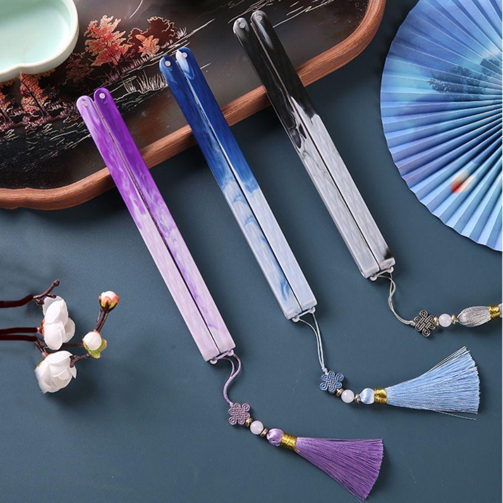 Handheld Round Paper Fan Floral Pattern Chinese Style Fan Foldable Paper Fan  Photography Prop