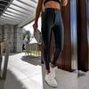 Pantaloni Skinny da Donna a Vita Alta in Ecopelle con Doppio Bottone, Vestibilità Slim, Pantaloni a Matita, Leggings alla Caviglia