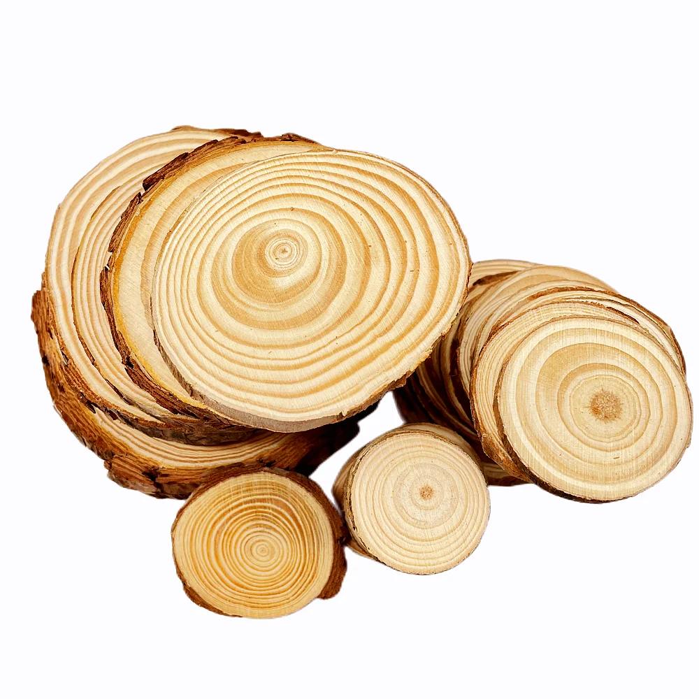 1PC-Thick 1 Pack Natural Pine Round Unfinished Wood Slices Circles With Tree Bark Log Discs DIY Crafts Wedding Party Painting