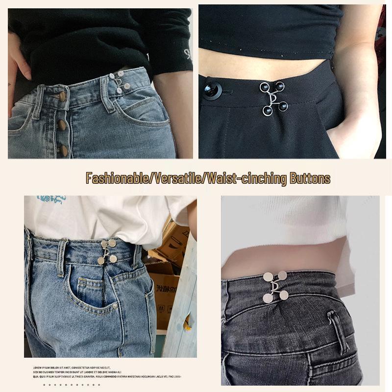 Adjustable Waist-Cinching Stretch Buttons for Jeans