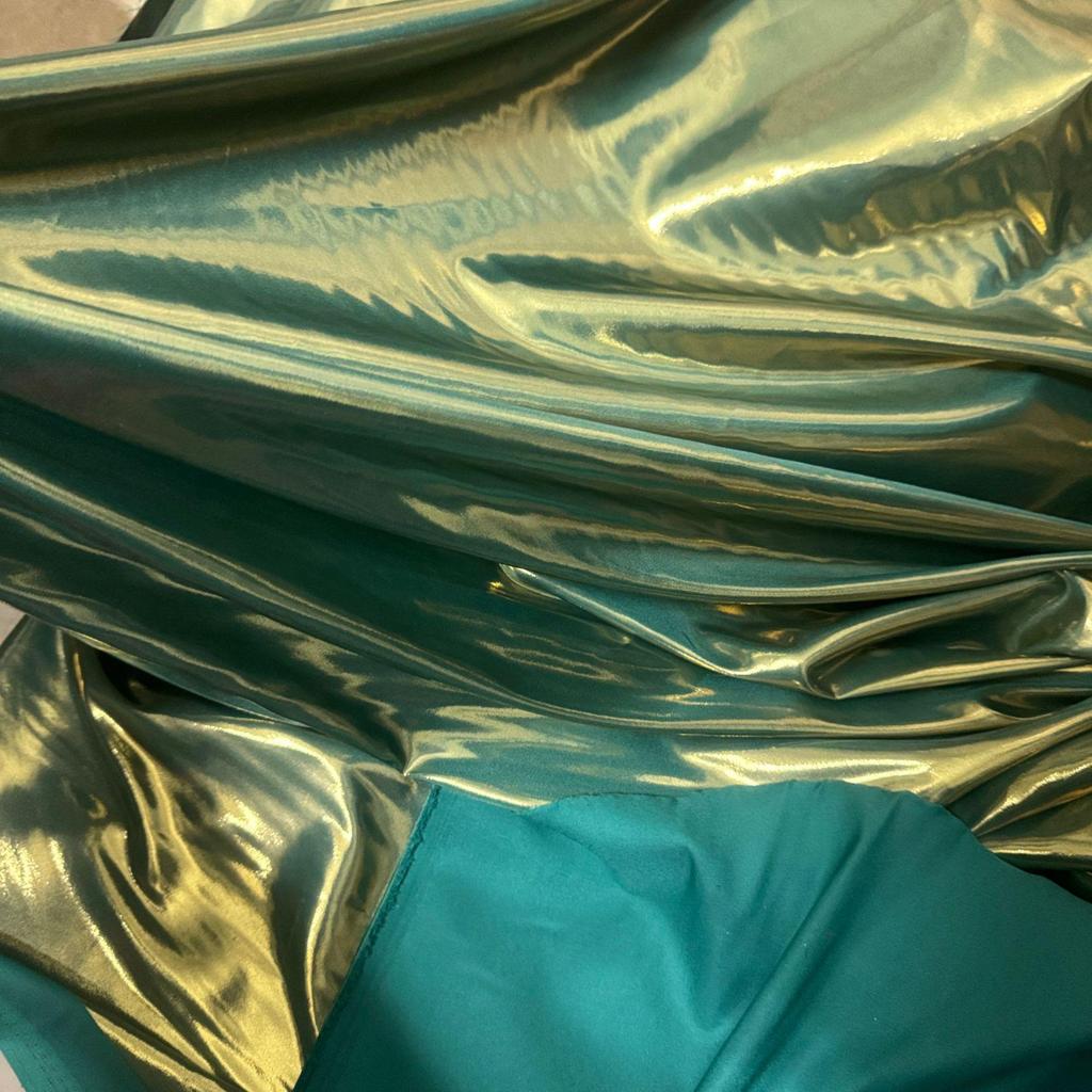 Tessuto per Abito da Sera Cheongsam in Chiffon di Seta Dorata