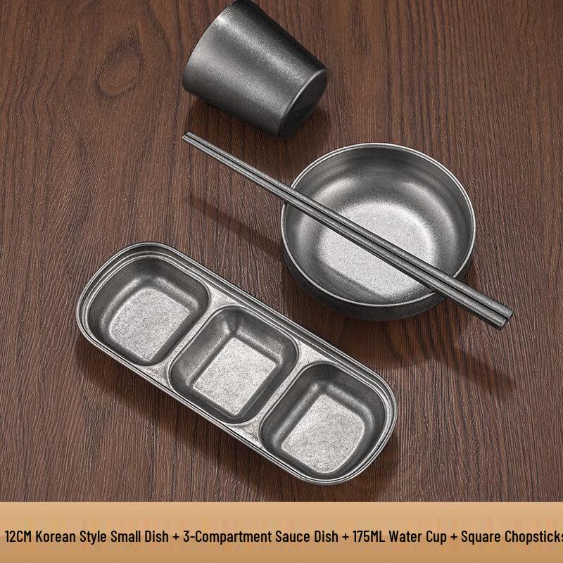 Yiceng Stainless Steel Tableware Set with Dipping Plate