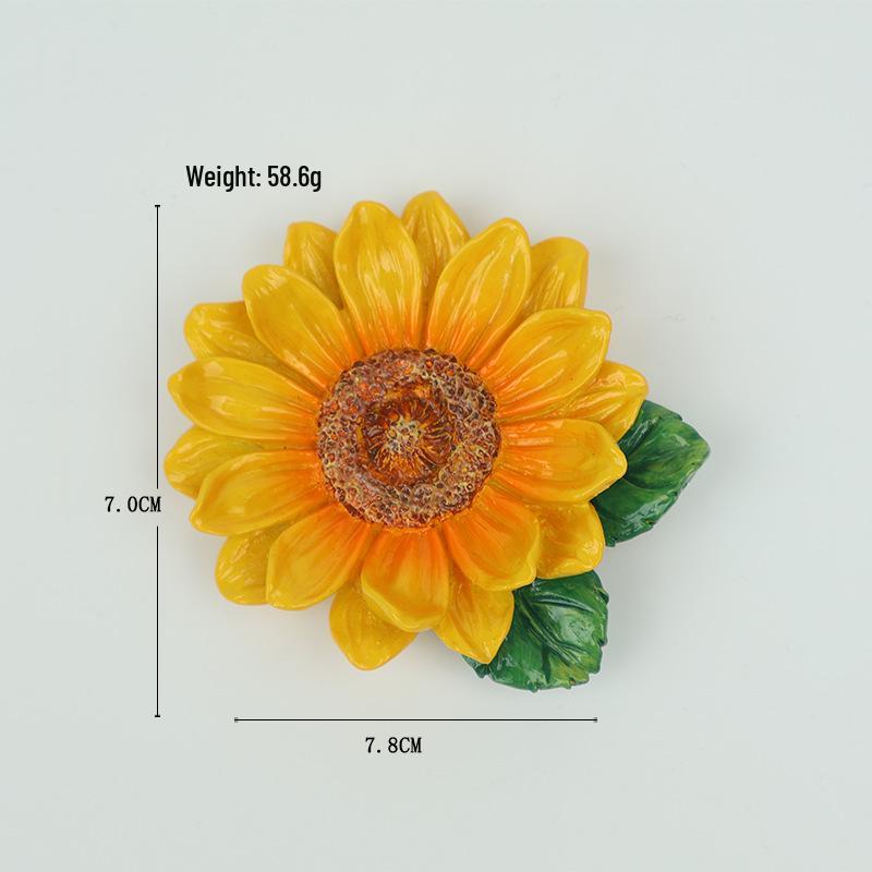 Sunflower Resin 3D Refrigerator Magnet - Creative Decorative Magnetic Sticker for Fridge
