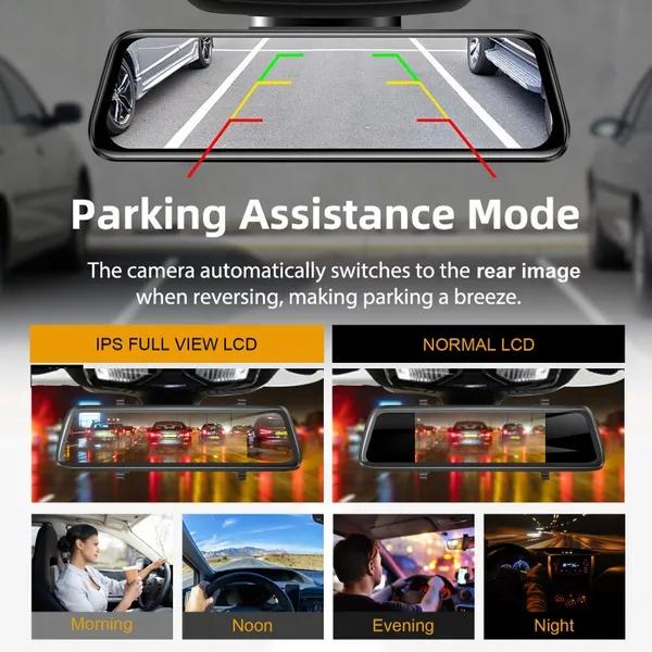 10" IPS Full Touch Screen 1080P Dash Cam Auto DVR Rückfahrkamera Videorecorder G-Sensor Parkmonitor