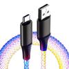 6A Fast Charging RGB Breathing Luminous Gradient Data Cable 66W Type C for iPhone 11 Pro Huawei Samsung USB C Charging Cable