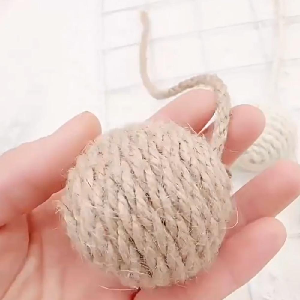Hanging Furry Balls Cat House Toys Accessories Sisal Hang Ball Pet Toy Supplies
