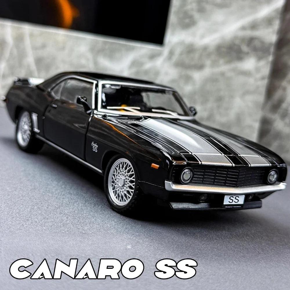 1:32 Camaro Ss Sportwagen Spielzeugmodell Sound Licht Rückzieher Stoßdämpfung Supercar Modelle Legierungskörper Fahrzeuge Heimdekoration