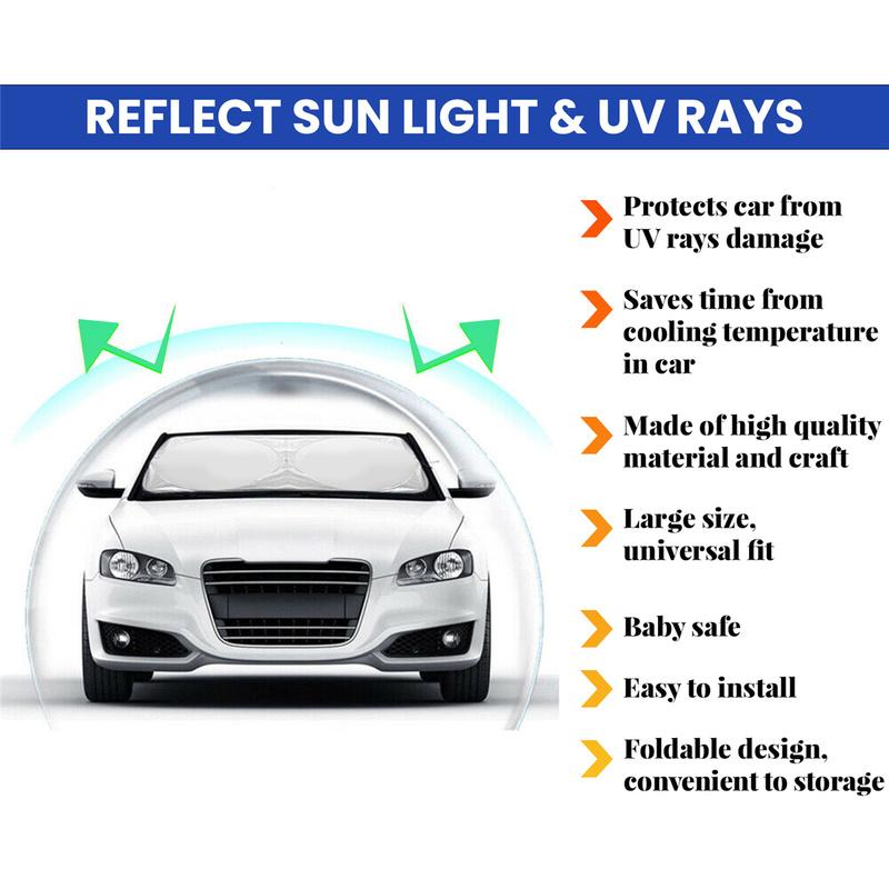 Car Windshield Sunshade Foldable Windscreen Sun Shade Cover UV Rays Block Window Shade Interior Accessories