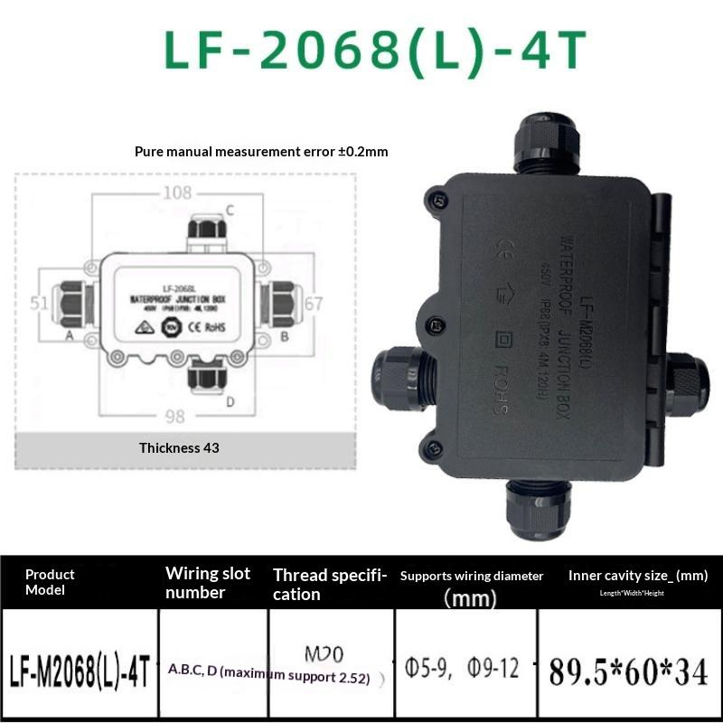 IP66 Waterproof Junction Box with 3mm-6.5mm Cable Connector Sealed Flame Retardant for Garden Security Camera Wiring