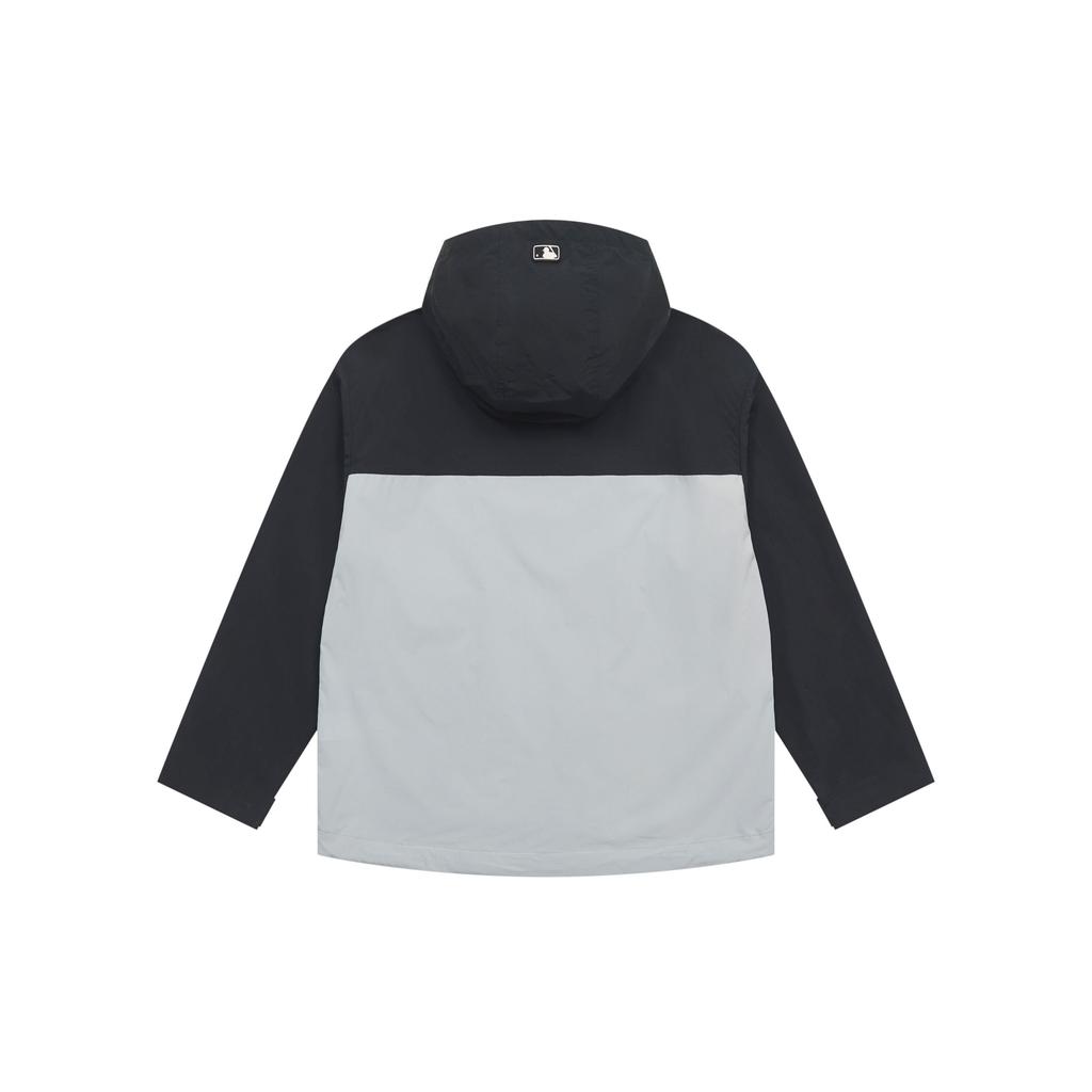 MLB New York Yankees Basic Series SS25 Color Block Fashion Hooded Windbreaker Long Sleeve Jacket Unisex jackets black 3AWJB0751-50BKS