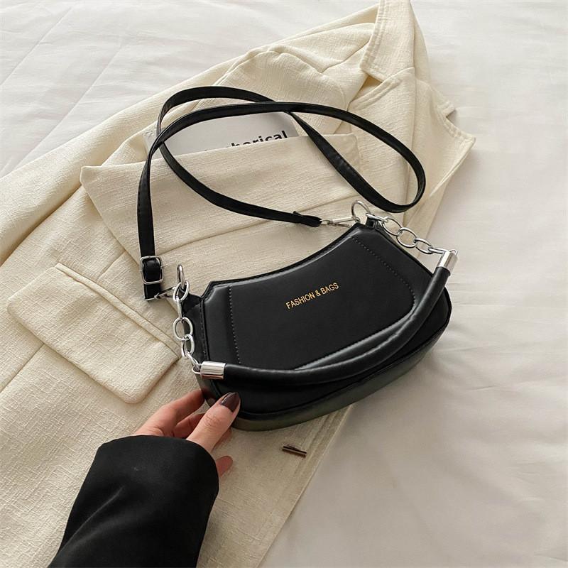 

Elegant Pu Leather Shoulder Bag Minimalist Design For Daily Commute Fashionable чёрный