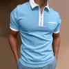 Men's European & American Slim Fit Turn-Down Collar Polo Shirt with Pocket