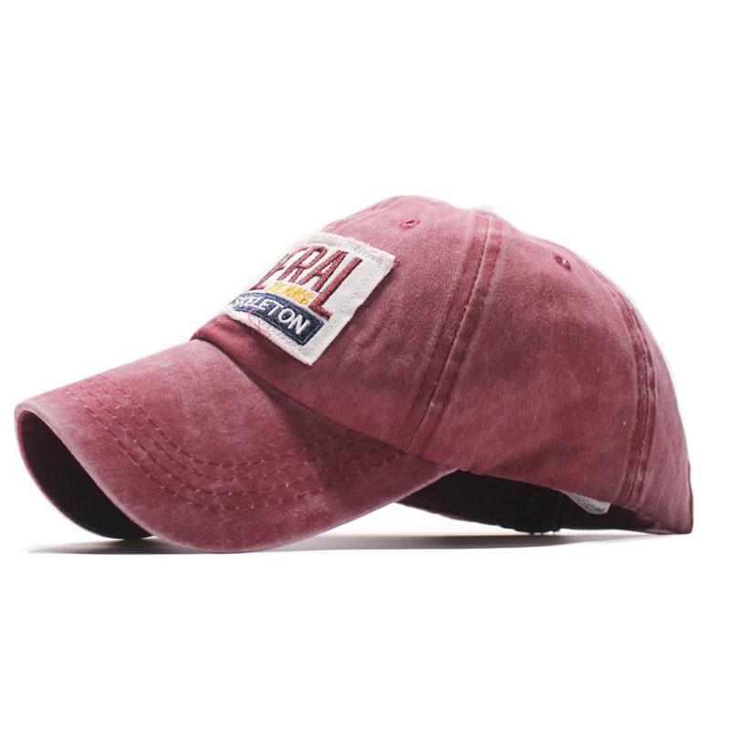 New retro sticker letter baseball cap simple and versatile washed denim cap youth sun hat women