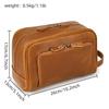 Casual Mens Leather Clutch Wallet Long Handbag Genuine Leather Zipper Hand Clutch Bag Wash Storage Bag toiletry bag men women