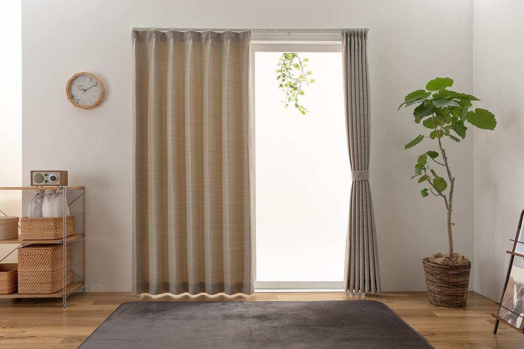 Univer Drape 150cm Wide X 220cm Level 3 Light Shape Legacy Curtains, Long, Blocking, Memory, Washable, Beige,