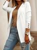 2024 Autumn/Winter Women's Solid Color Lapel Long Sleeve Slim Fit Jacket