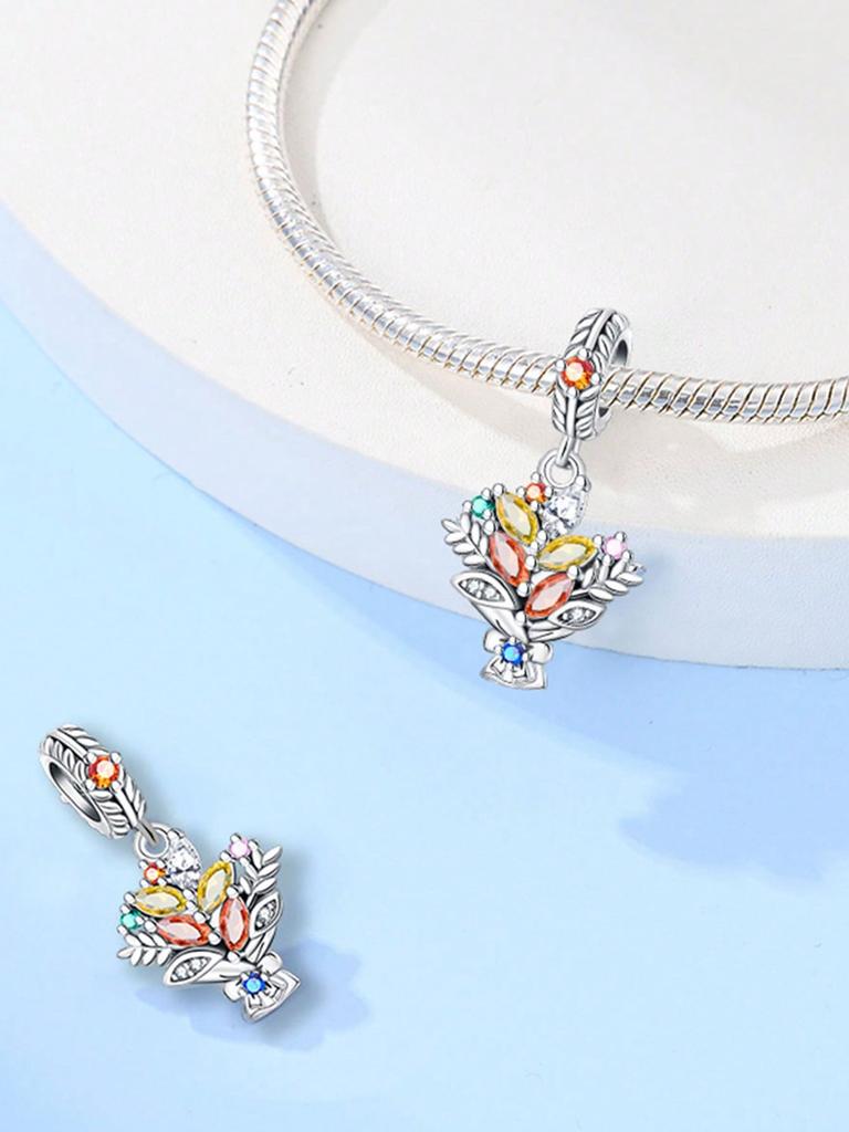 Autumn Pumpkin Squirrel Peacock Beads Charm Copper Plated Fit Charms Copperoriginal Bracelet For Jewelry Making Diy Charm