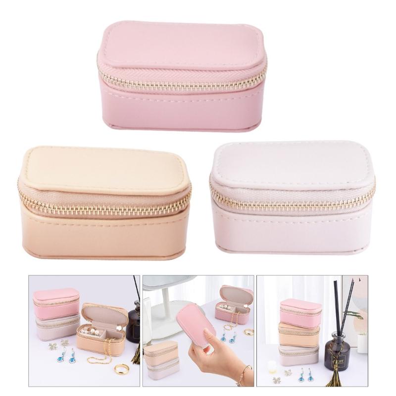 Portable Jewelry Storage Box Rings Earring Travel Case Elegant Organizer Women Necklace Storage Case Diaplay Gift Boxes