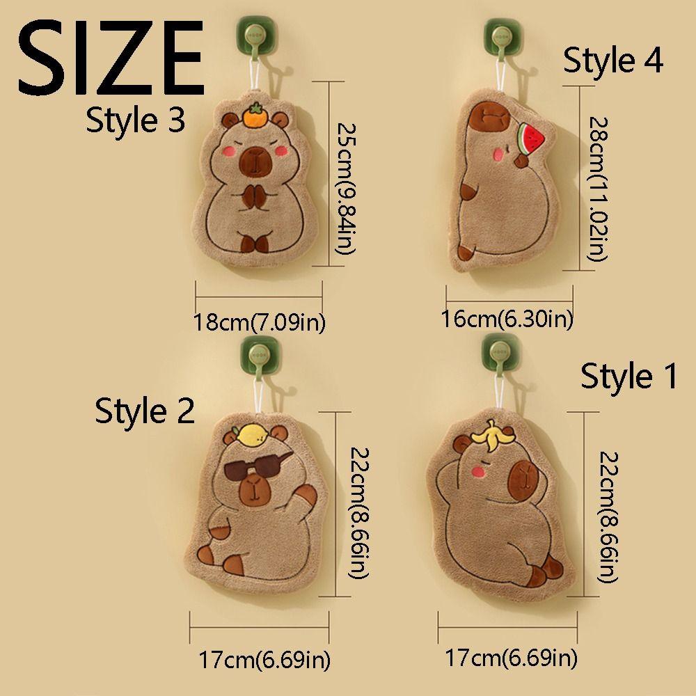 Capybara Patterned Capybara Hanging Hand Towel Cartoon Capybara Handkerchief  Kitchen Hand Towel