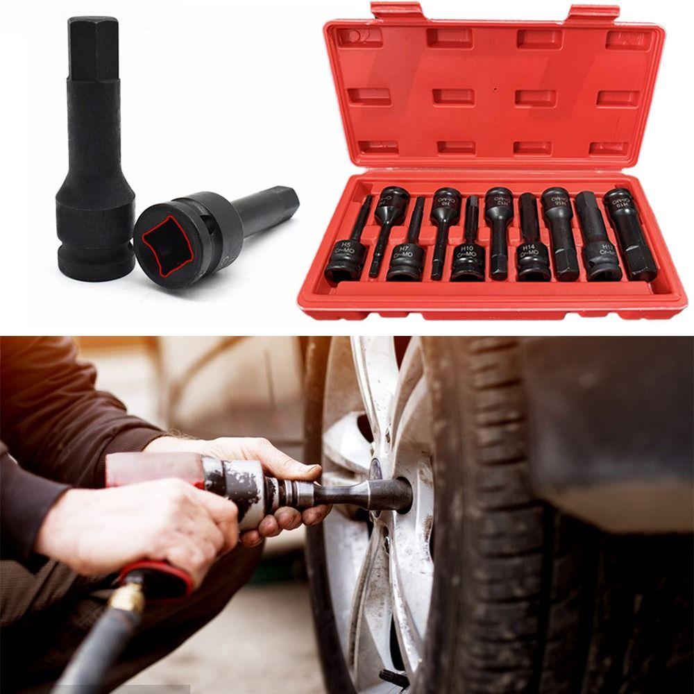 10PCS Interface 12.7mm Inner Hexagonal Sleeve 1/2 Hexagon Socket Durable Wrench Socket  For Repair