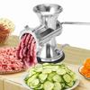 Aluminum Alloy Manual Meat Grinder Silver Suction Cup Base Meat Grinding Machine Multifunctional Labor Saving Hand Crank Mincer