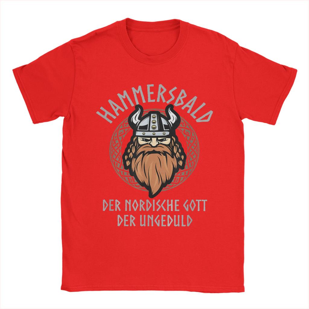 Hammersbald Viking God of Impatience T Shirt Men Cotton Vintage TShirts Crew Neck Tees Short Sleeve Tops Graphic Printed