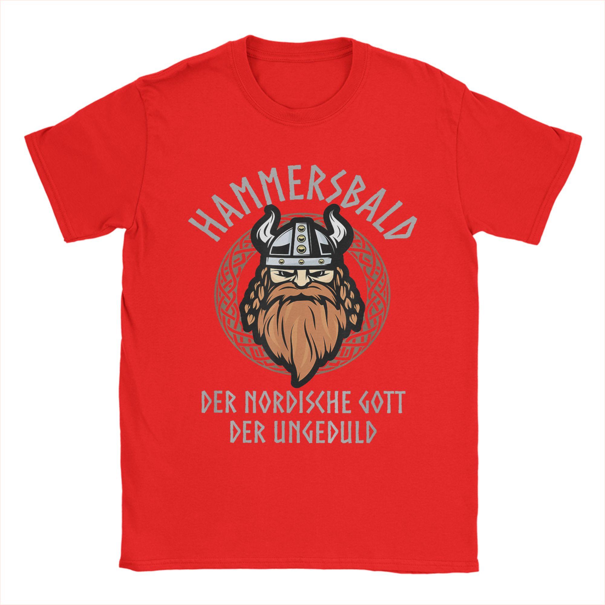

Hammersbald Viking God of Impatience T Shirt Men Cotton Vintage TShirts Crew Neck Tees Short Sleeve Tops Graphic Printed S
