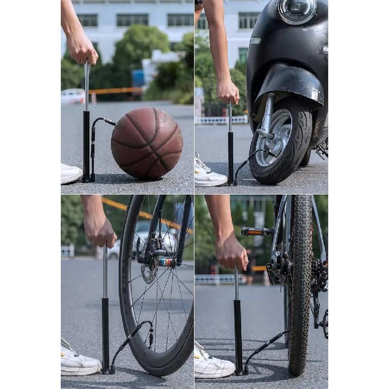 ROCKBROS 120Psi Bicycle Pump Portable Air Inflator Bike Pump With Gauge AV FV Schrader Presta Valve Pump Cycling Accessories