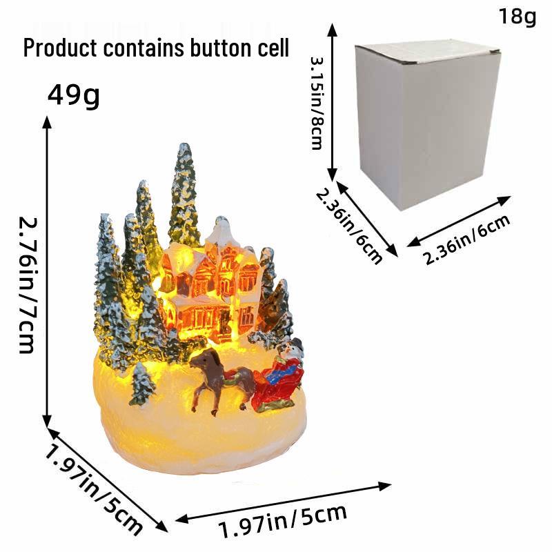 Port of Love Christmas Resin Cottage Luminous Table Ornaments