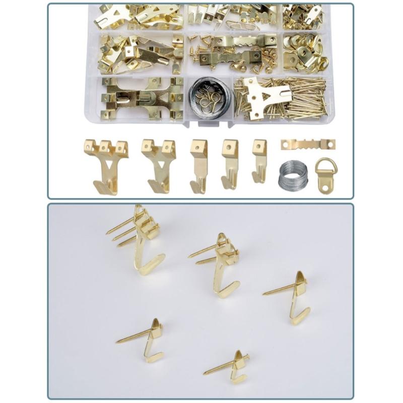 220Pcs Sturdy Wall Hook for Frames Clocks Practical Picture Frame Hanging Holder Hook Set for Secure Wall Mounting