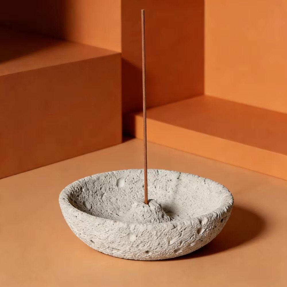 Cement Cement Incense Burner Concrete Texture Plug in Incense Stick Stand Multi-functional Planetary Style Incense Burning Tray