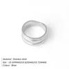 18K Gold Plated Titanium Steel Double Layer Hollow Ring for Women - Minimalist, Colorfast, Index Finger, European Style.