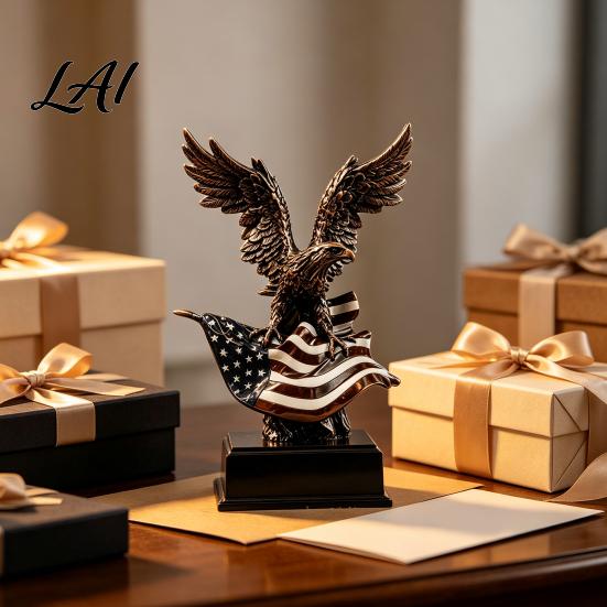 Strength Symbol for Reception Desk 250th Anniversary USA Eagle Statue Patriotic Resin Bald Figurine Independence Day Gift 1776–2026 250