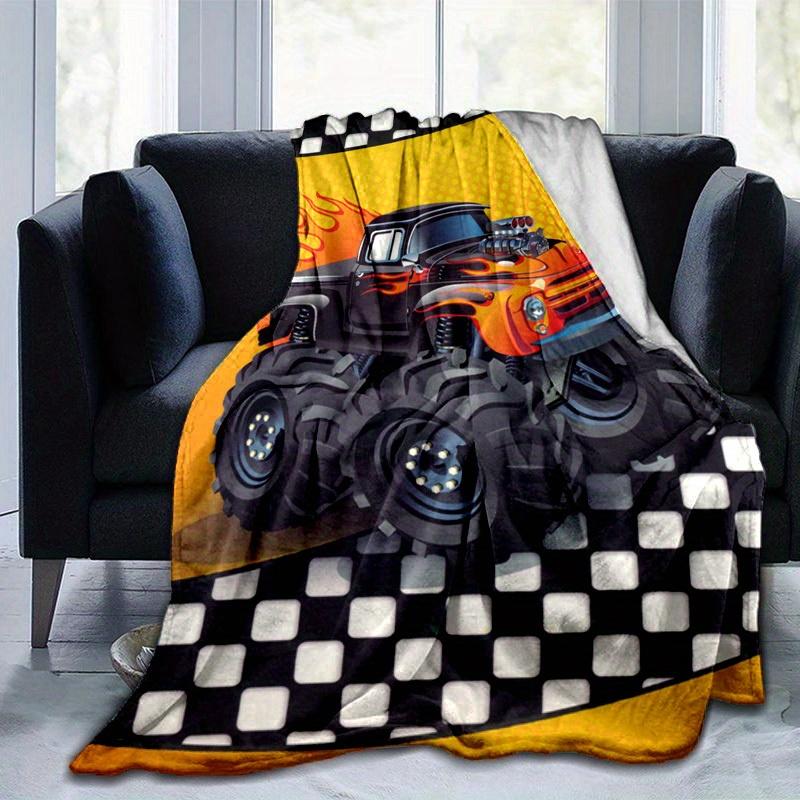 

1pc. Cool Monster Truck Design Blanket - Perfect for Home, Office, Outdoor Use, Gift Idea, 100x150cm