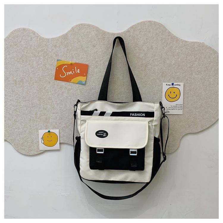 Fashion Nylon Bag Female Shoulder Student Make-Up Bag Large Capacity Versatile College Student Class Messenger Bag