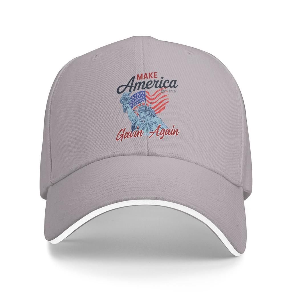 USA Make America Gavin Again Baseball Caps Retro Sandwich Hat for Men Women Adjustable Sun Hat Outdoor