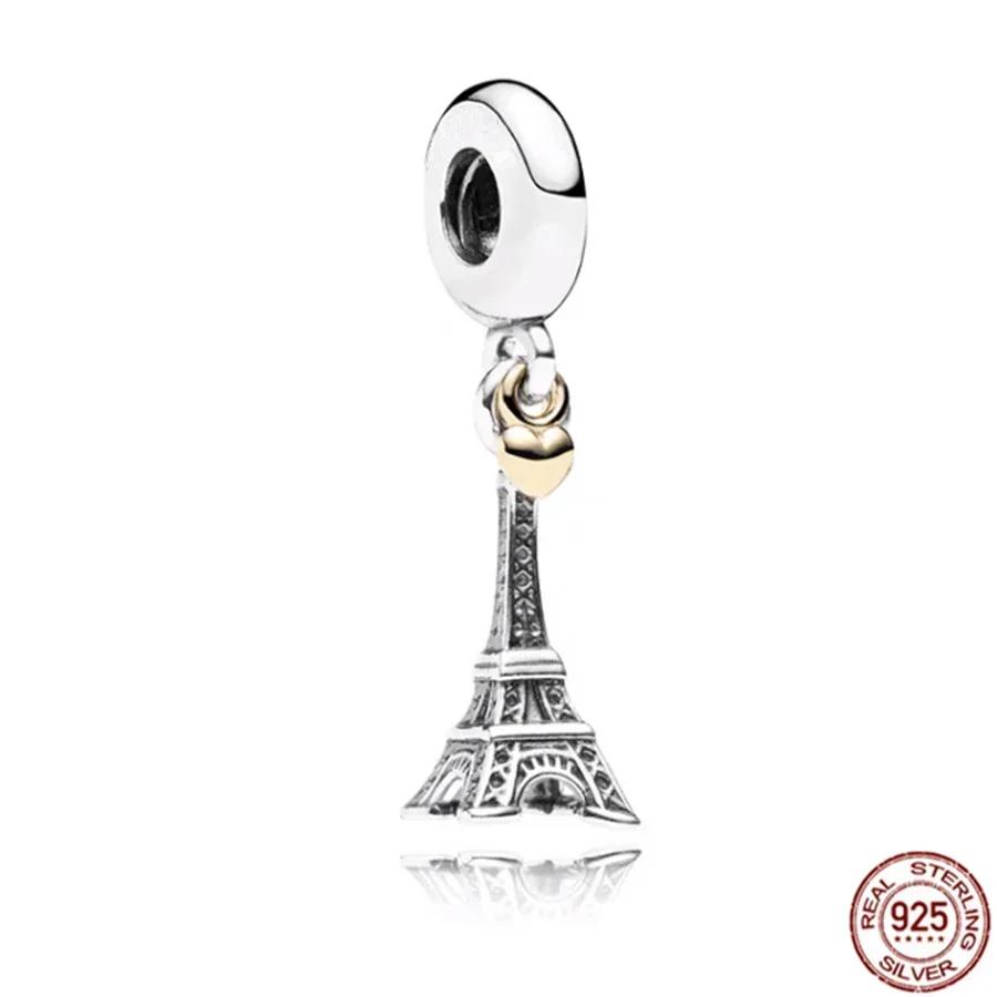 New Copper Architecture Castle Tower Ferris Wheel Charm Fit Original Pendant Bracelets Necklace Women Diy Jewelry