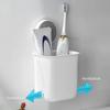 Portable Toothbrush Wall Mounted Drainage Storage Shelf No Punching Toothbrush Holder Bathroom Cosmetics Organizer Rack