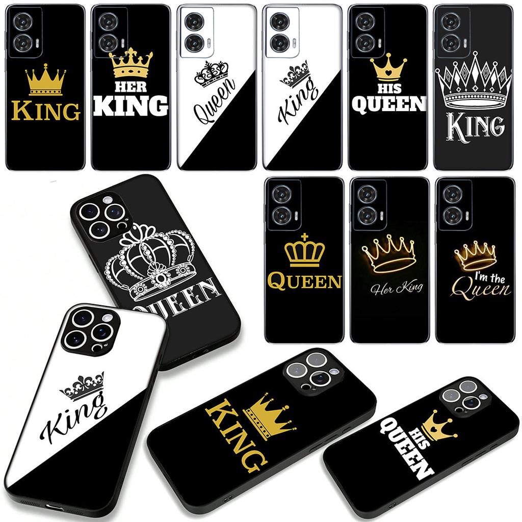 Cartoon König Königin Paar Liebhaber Handyhülle Case für Apple iPhone 16 15 14 Plus 13 12 Mini 17 Pro Max + 16E Air 16+ ProMax