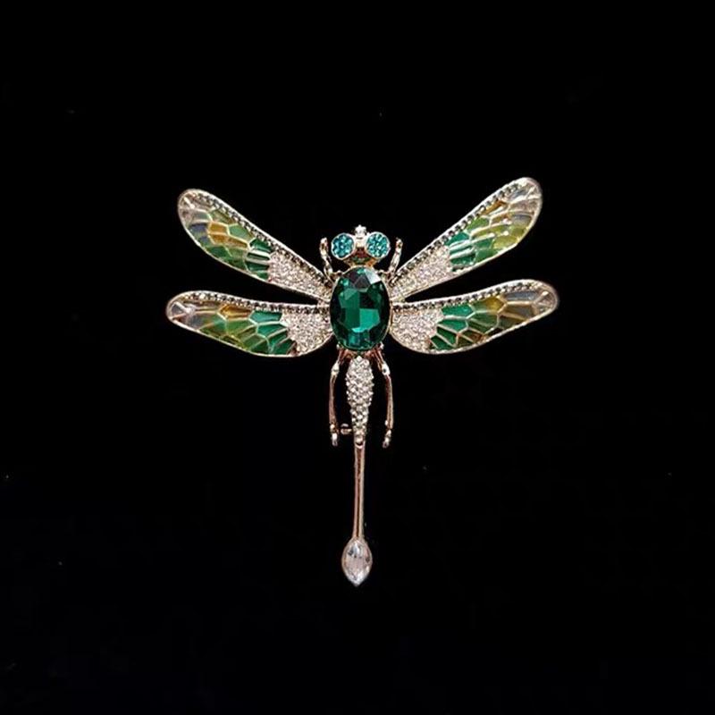 Lively Wings Dragonfly Brooch - Luxury Corsage Pin for Women, Retro European American Insect Jewelry