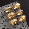 New Titanium Steel Ring: Frosted, Rotatable, Hip Hop Style, Stainless Steel Jewelry Set