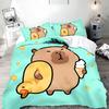 Cute Cartoon Capybara Duvet Pillowcase Bedding Set Adult Boy Girl Bedroom Decoration Children Gift Single Double Large Size