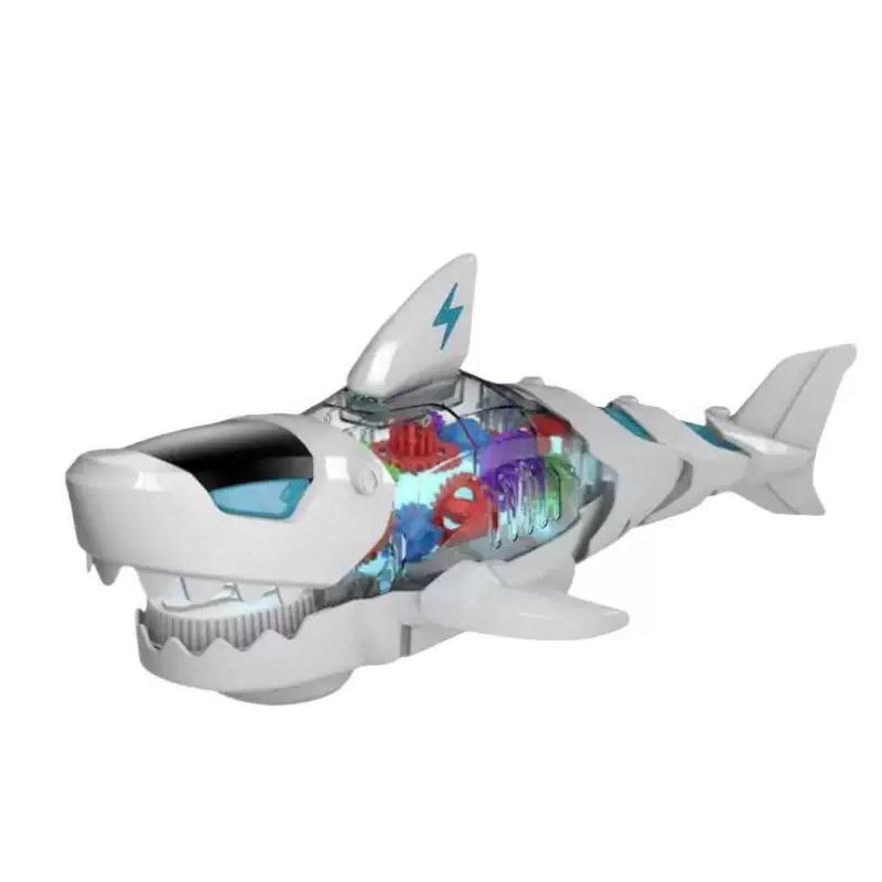 Electronic Pet Toy Musical Walking Mechanical Shark Model With Light Indoor Toys For Kids Boys Birthday Children'S Day Gifts