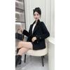 Stylish Double-faced Velvet Coat for Women, Short Petite Slimming Autumn and Winter Outerwear with Fashionable Lapel