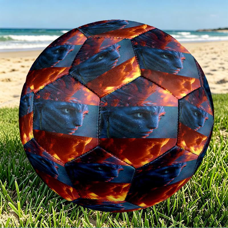 Avatar Print Size 5 Soccer Ball, PU Wear Resistant Football for Match Training and Daily Practice, Birthday Gift for Soccer Fans