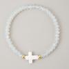 Go2boho Crystal Beaded Bracelets Healing Luck Shell Cross Boho Elastic Stretch Handmade Jewelry For Women Men Fashion Gifts