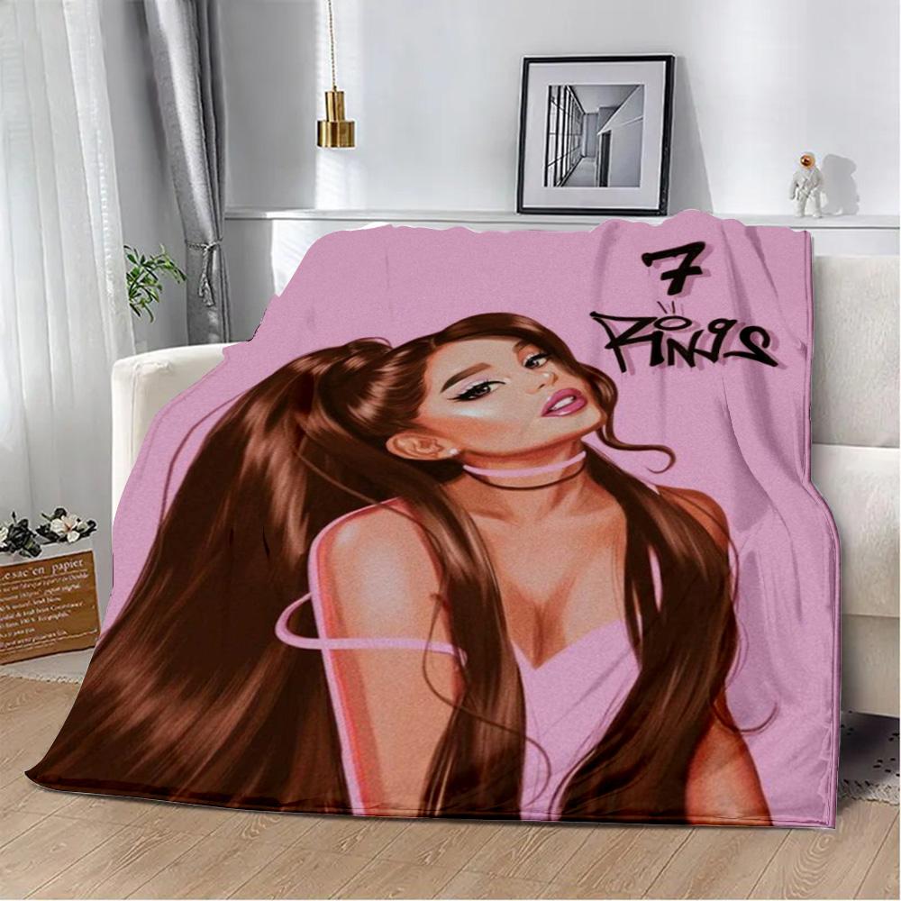 Printed Blanket Picnic Blankets Singer A-Ariana Grande Warm Blanket Soft and Comfortable Blanket Home Travel Birthday Gift