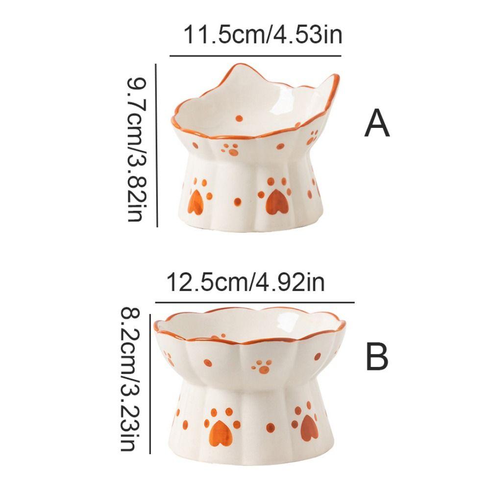Ceramic Dogs Snack Water Bowls Elevated Pet Drinking Eating Feeders  Protect Pet's Spine
